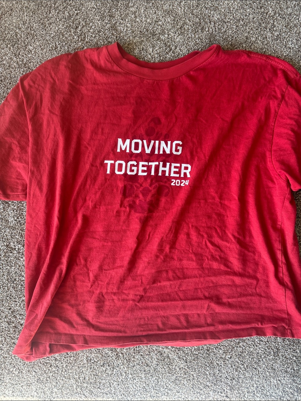 FP Movement-Red Short-Sleeve Tee with White 'Moving Together 2024' Print
